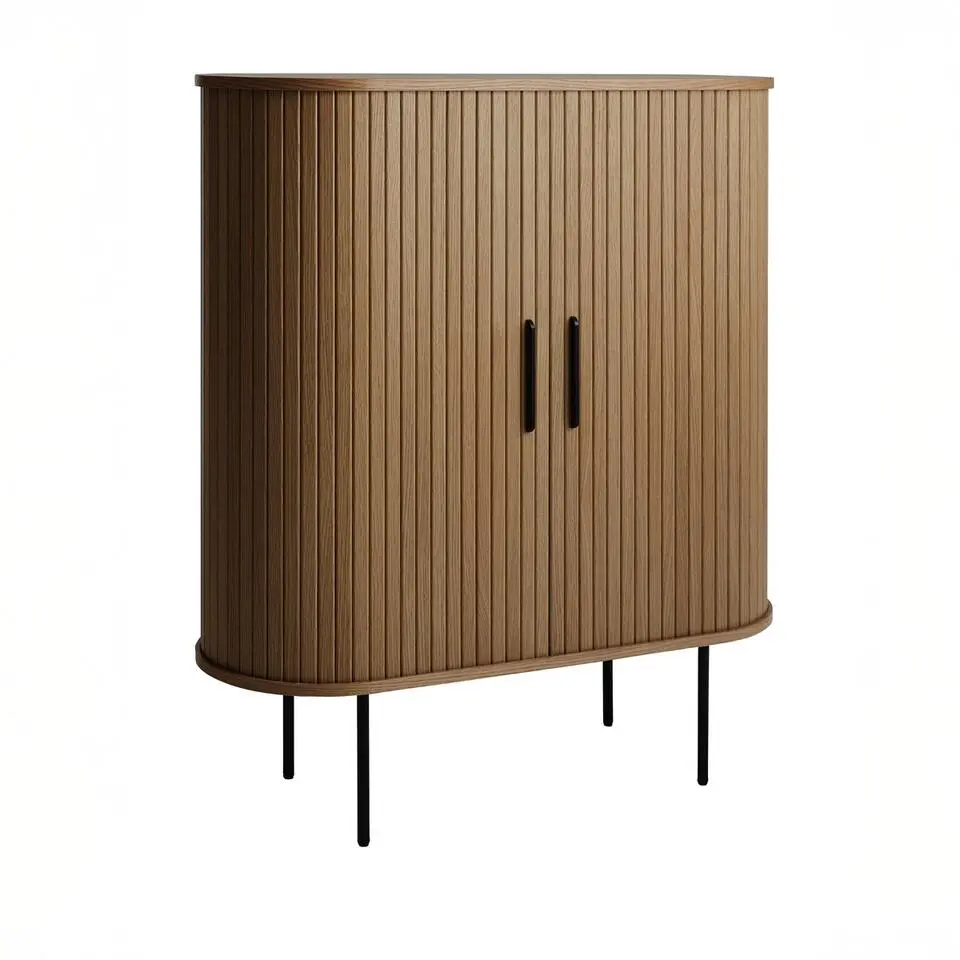 Kast Donker Eikenhout - Incl Glazenrek - 118cm - Nola