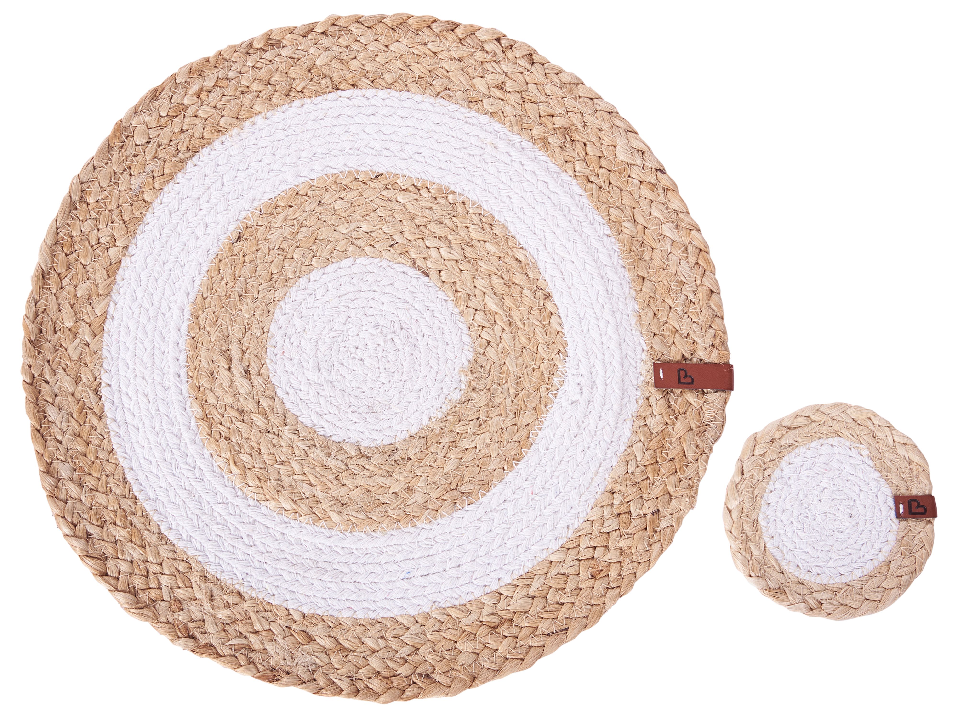 12 Piece Placemats and Coasters Set TUMERIC Jute Natural