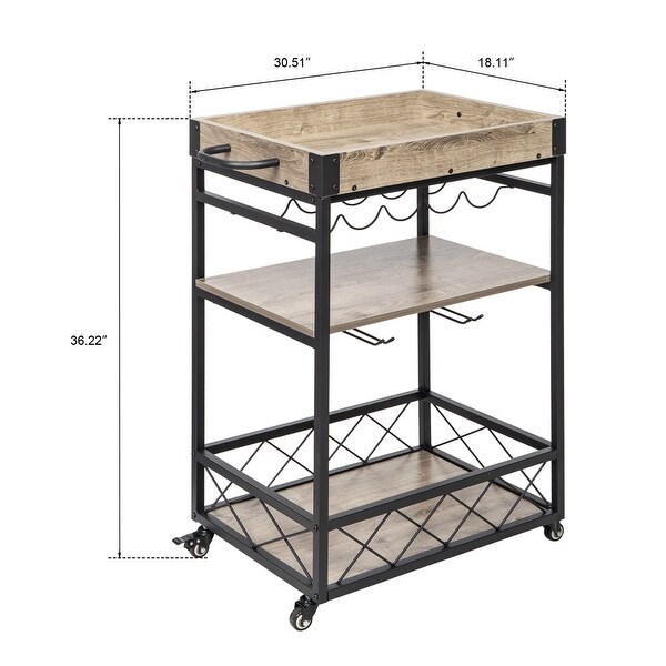 Kitchen Serving Cart with Swivel Castors