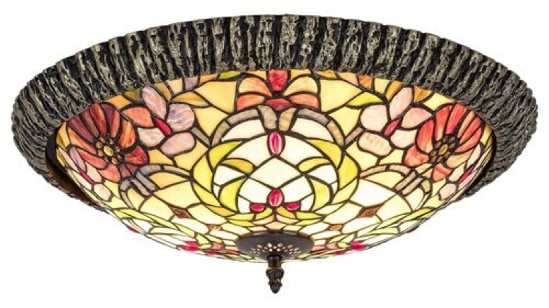 Plafon witrażowy brązowy okrągły 44cm Mirella 2xE27x60W IP20 Rabalux