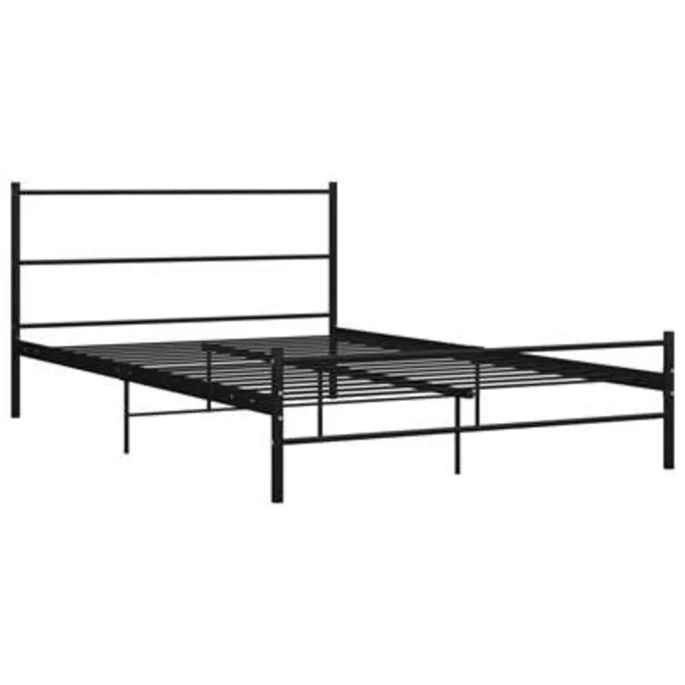vidaXL - Bed frame met hoofdeinde - Zonder matras - Zwart - Metaal - 140x200 cm