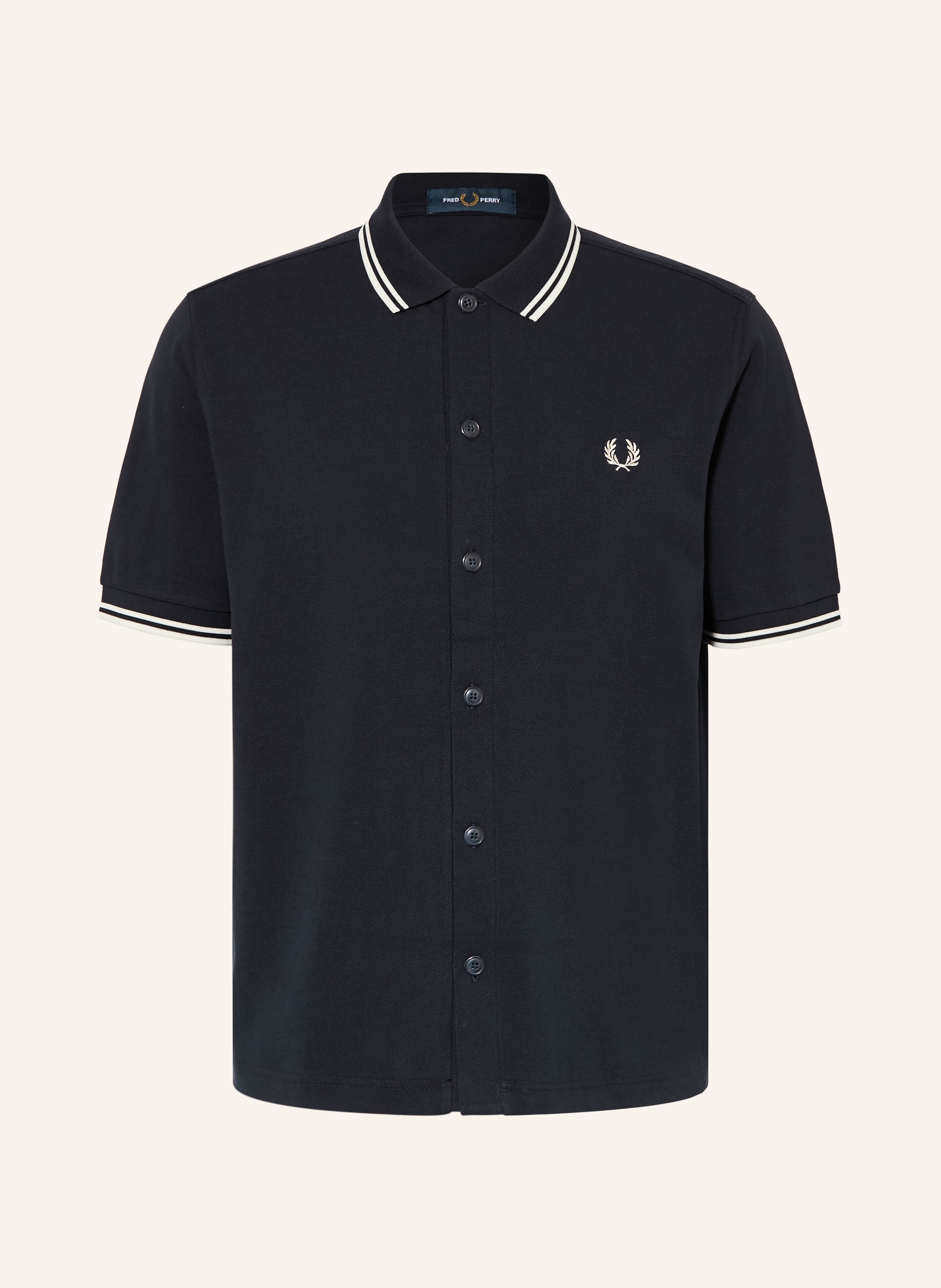 FRED PERRY Kurzarm-Hemd Comfort Fit aus Piqué