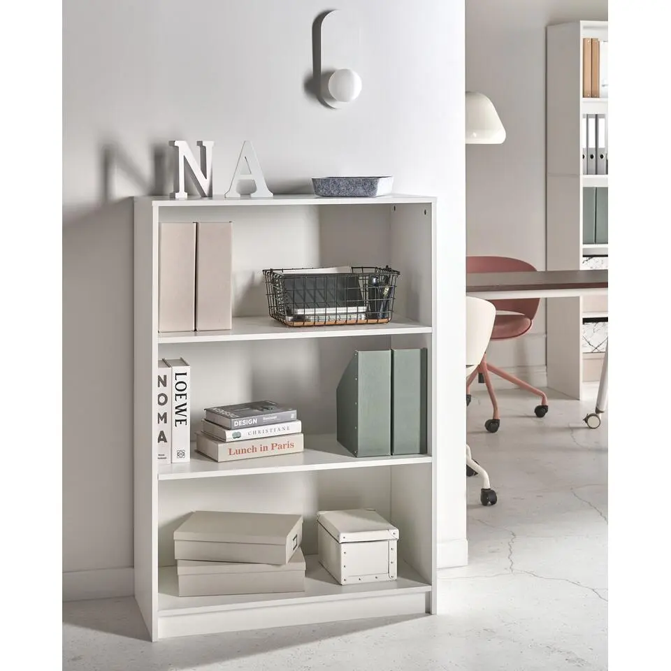 ZEHNA - Boekenkast 3 planken - Wit - 80 x 40 cm - Vezelplaat