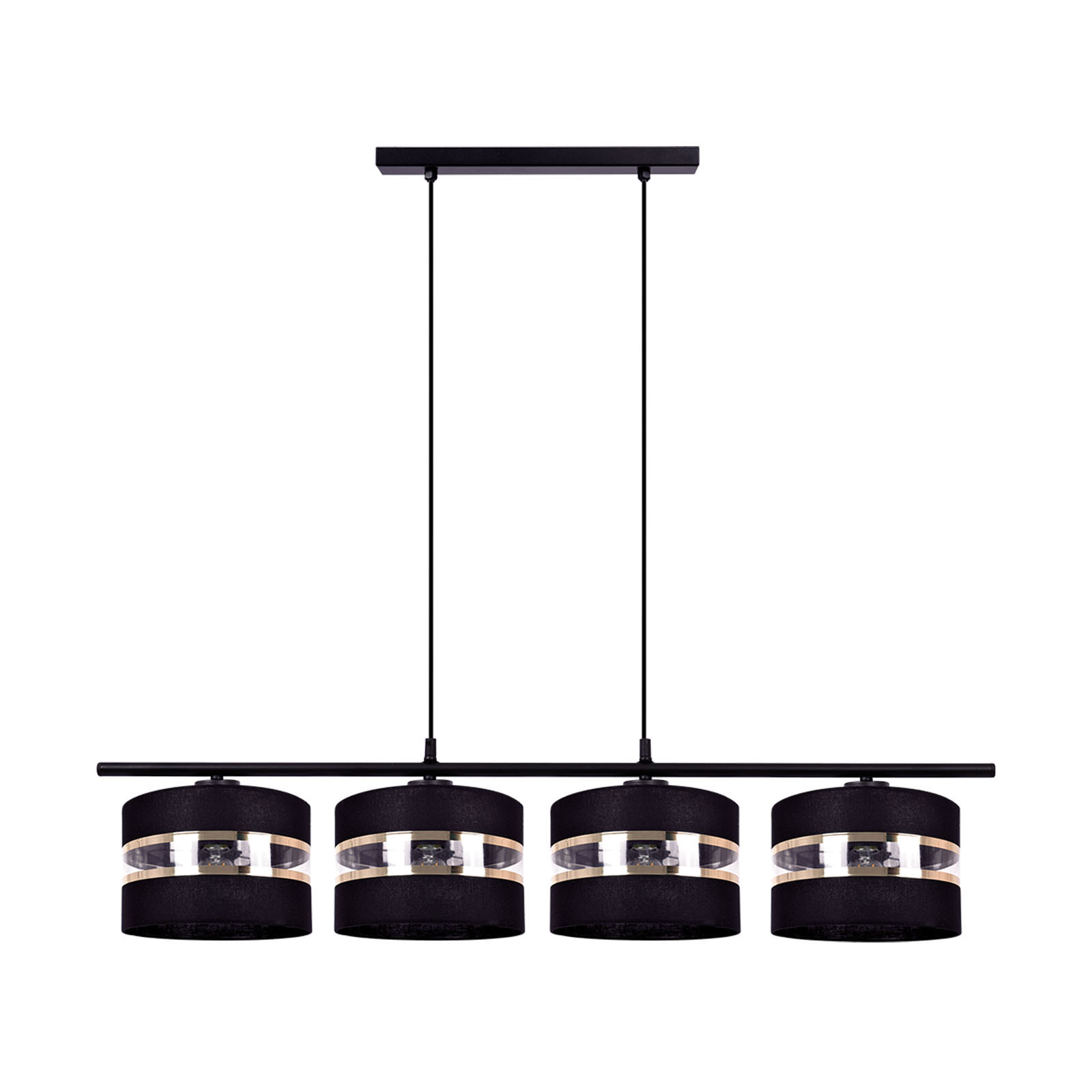 Lampa wisząca czarno-złota-przezroczysta BELLA 4xE27x40W Kaja