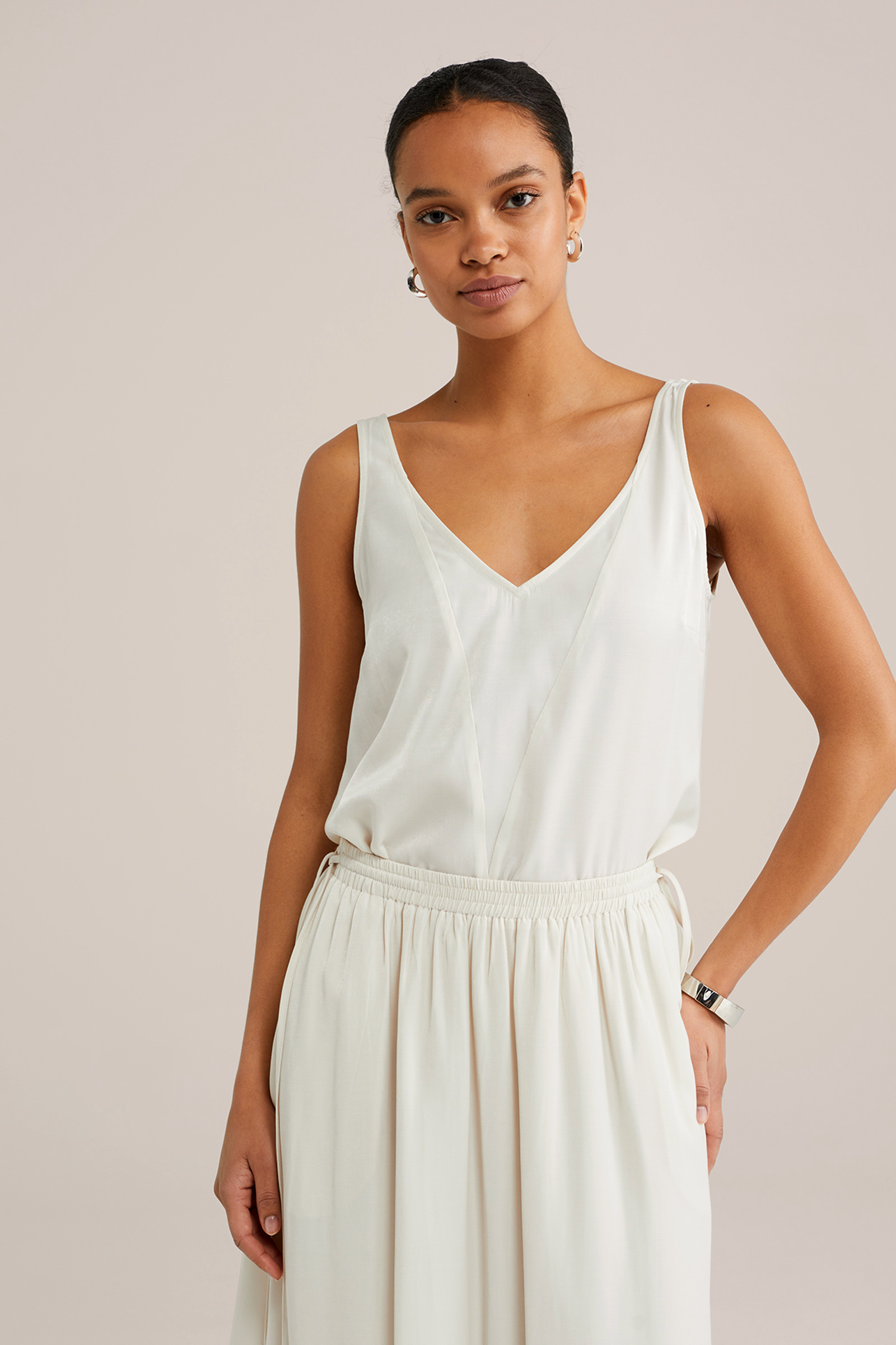 Dames singlet met V-hals