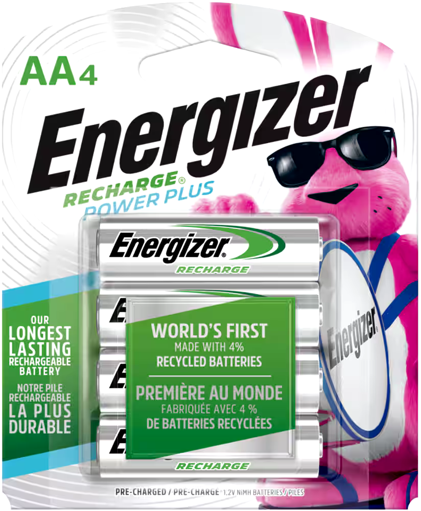 Energizer NH15BP-4 4-pk AA 2300 mAh NiMH Rechargeable Batteries, Pre-Charged, All Purpose