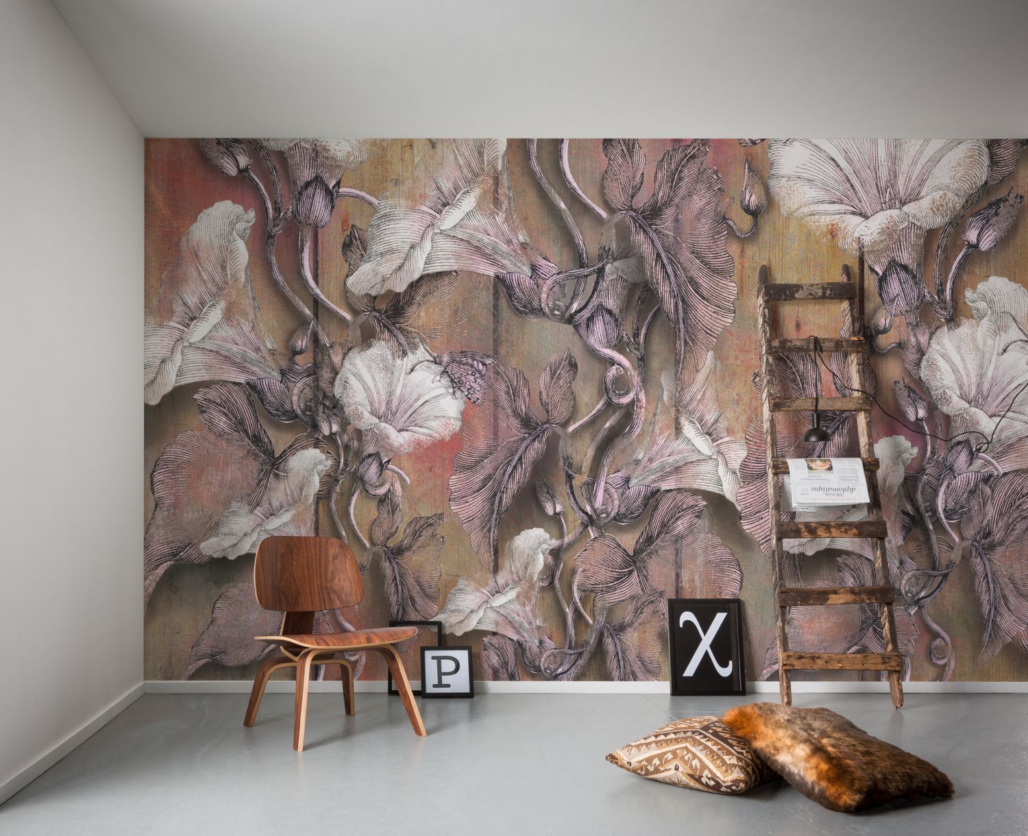 Sanders & Sanders fotobehang bloesems beige en roze - 400 x 250 cm - 611963