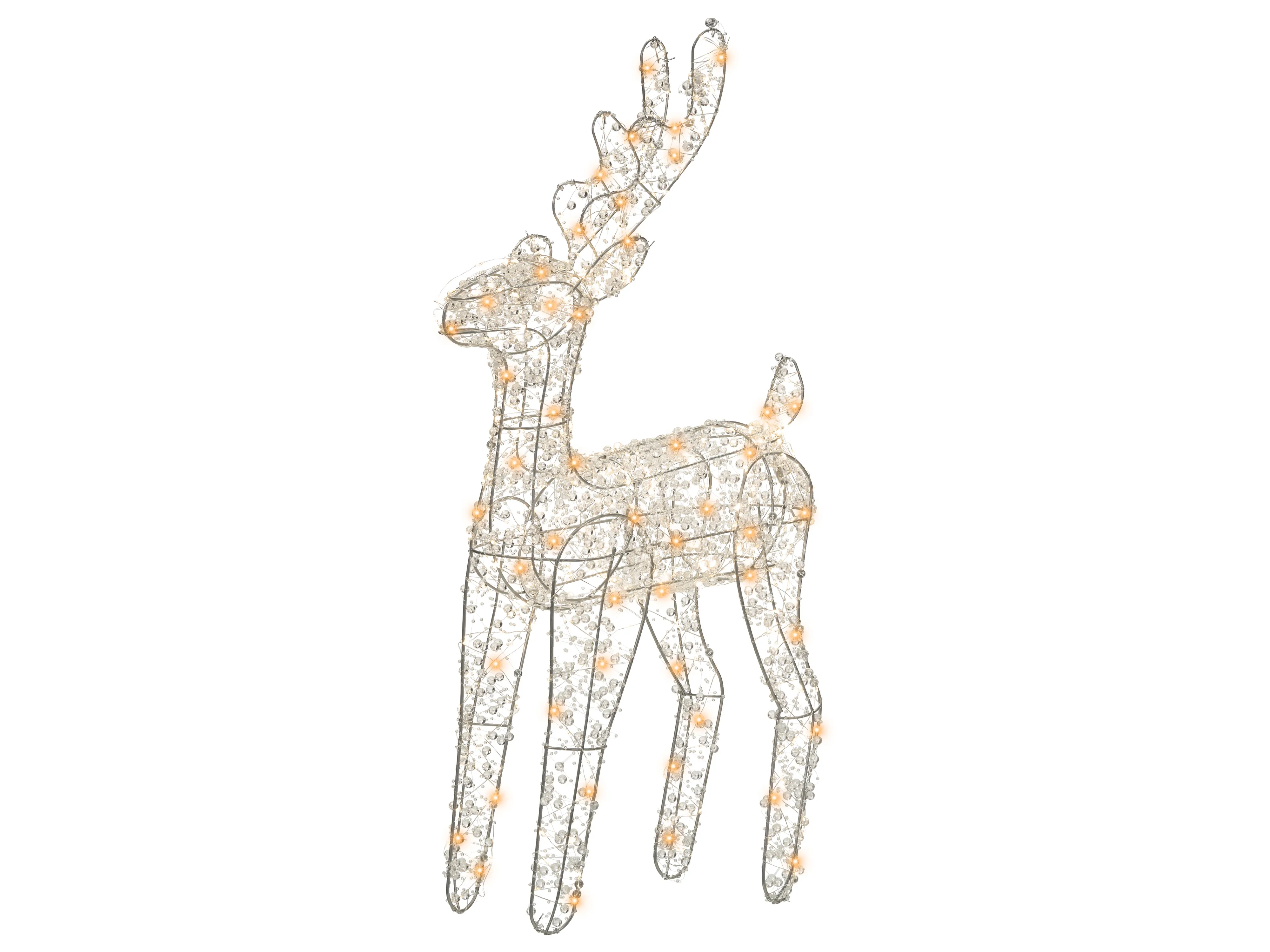 Outdoor Decoration LED OLDENOR Reindeer 70 cm Silver