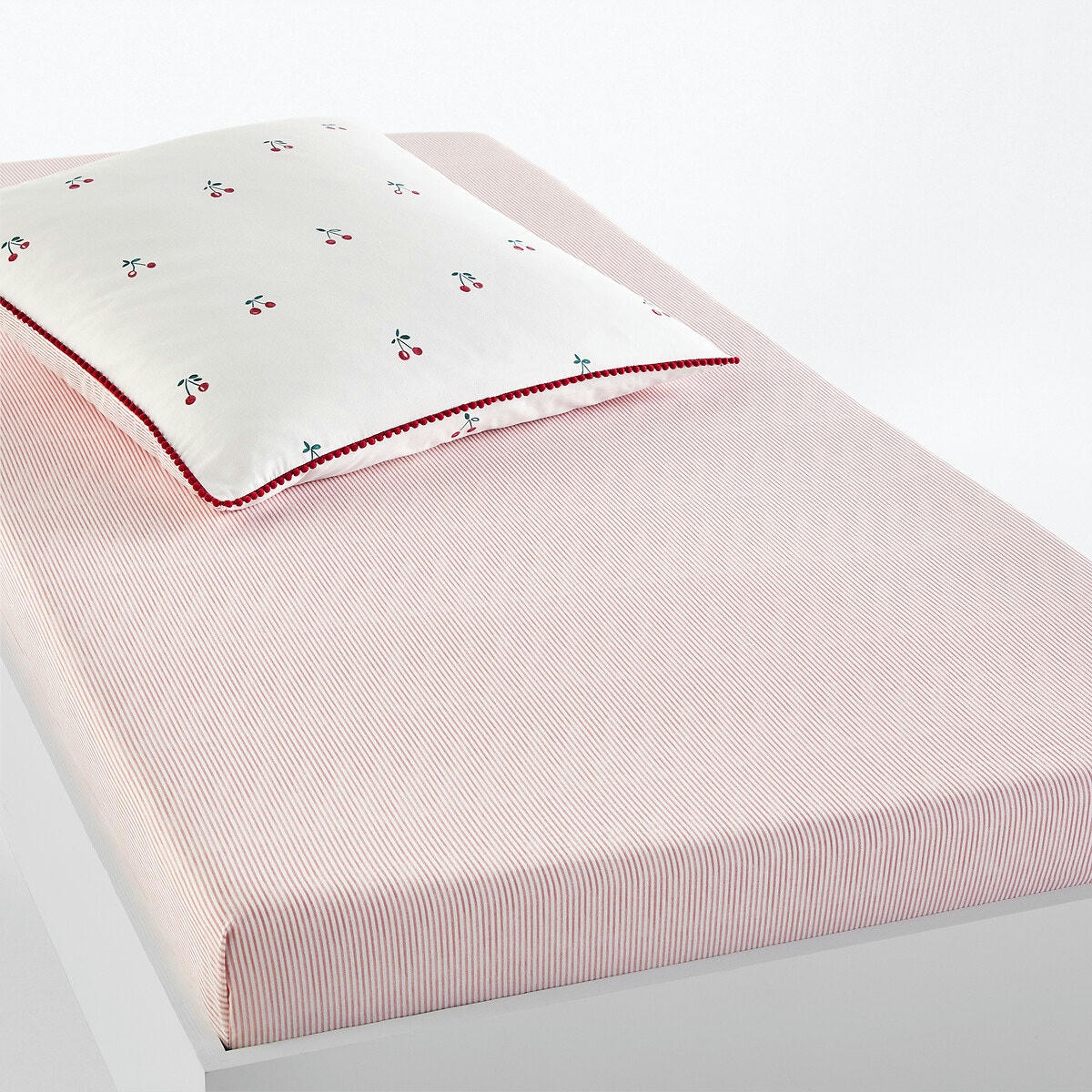Drap housse en coton biologique Griotte