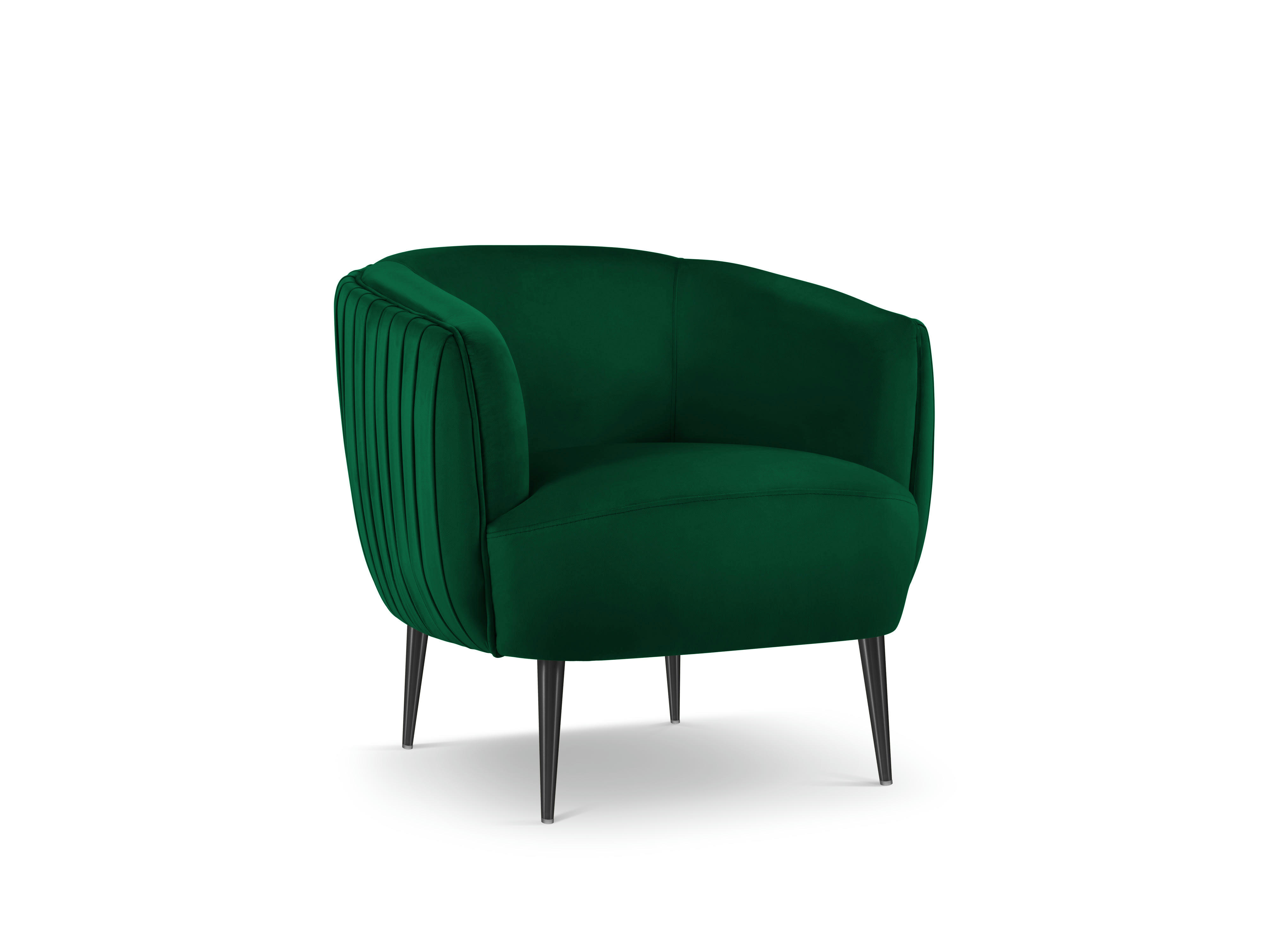 MOSS - Fauteuil en velours vert bouteille