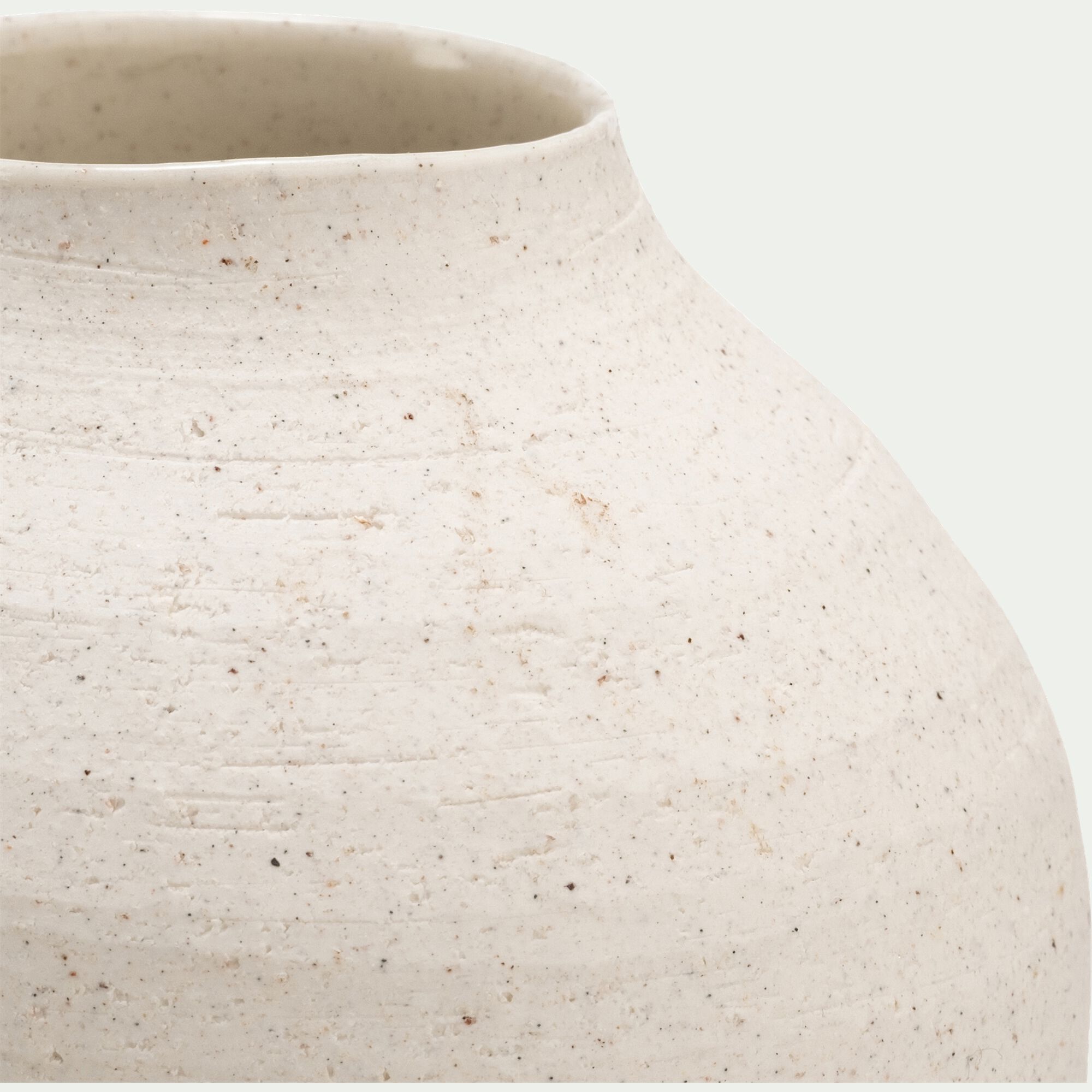 LOSSE - Vase classique en grès moucheté H15cm - blanc