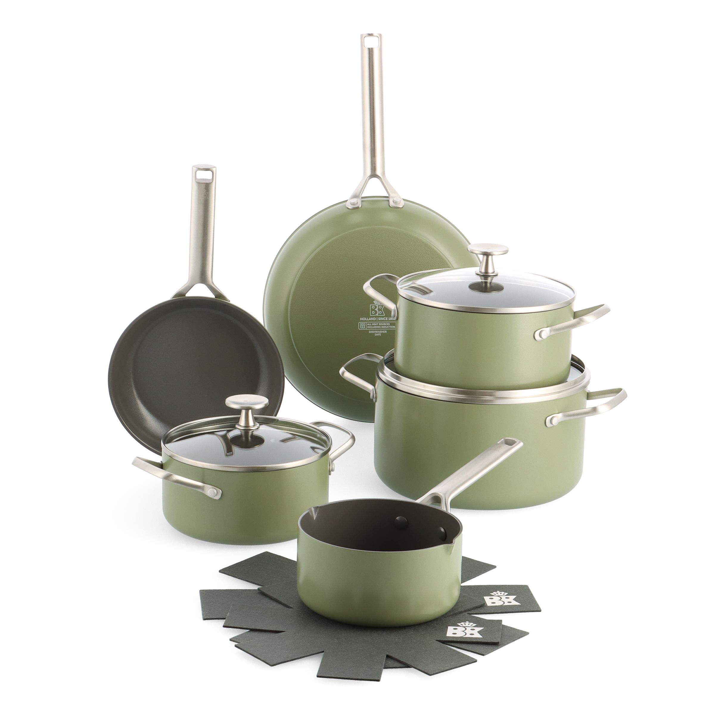 BK Sublime Pannenset 6-delig - Olijfgroen