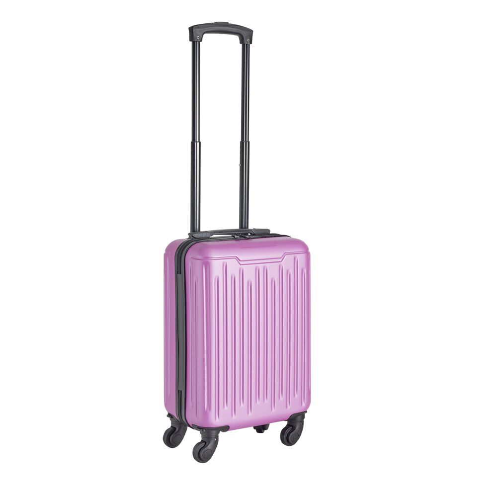 Valise cabine 26L lowcost trolley 4 roulettes amovibles plastique ABS violet