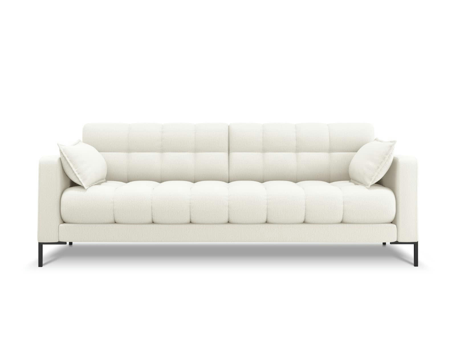 MAMAIA - Canapé 3 places en tissu structurel beige clair