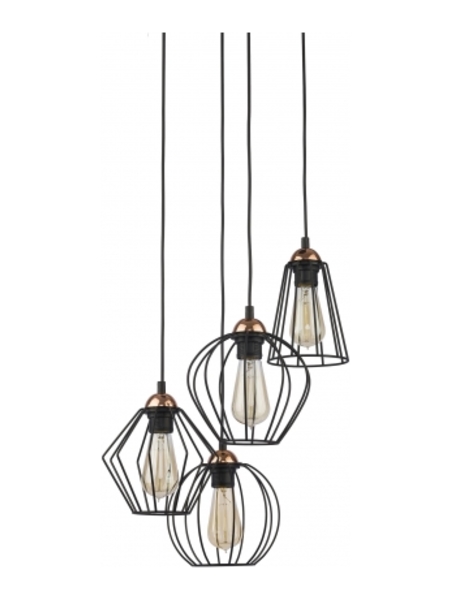 Lampa wisząca Galaxy 4-punktowa metalowa czarna