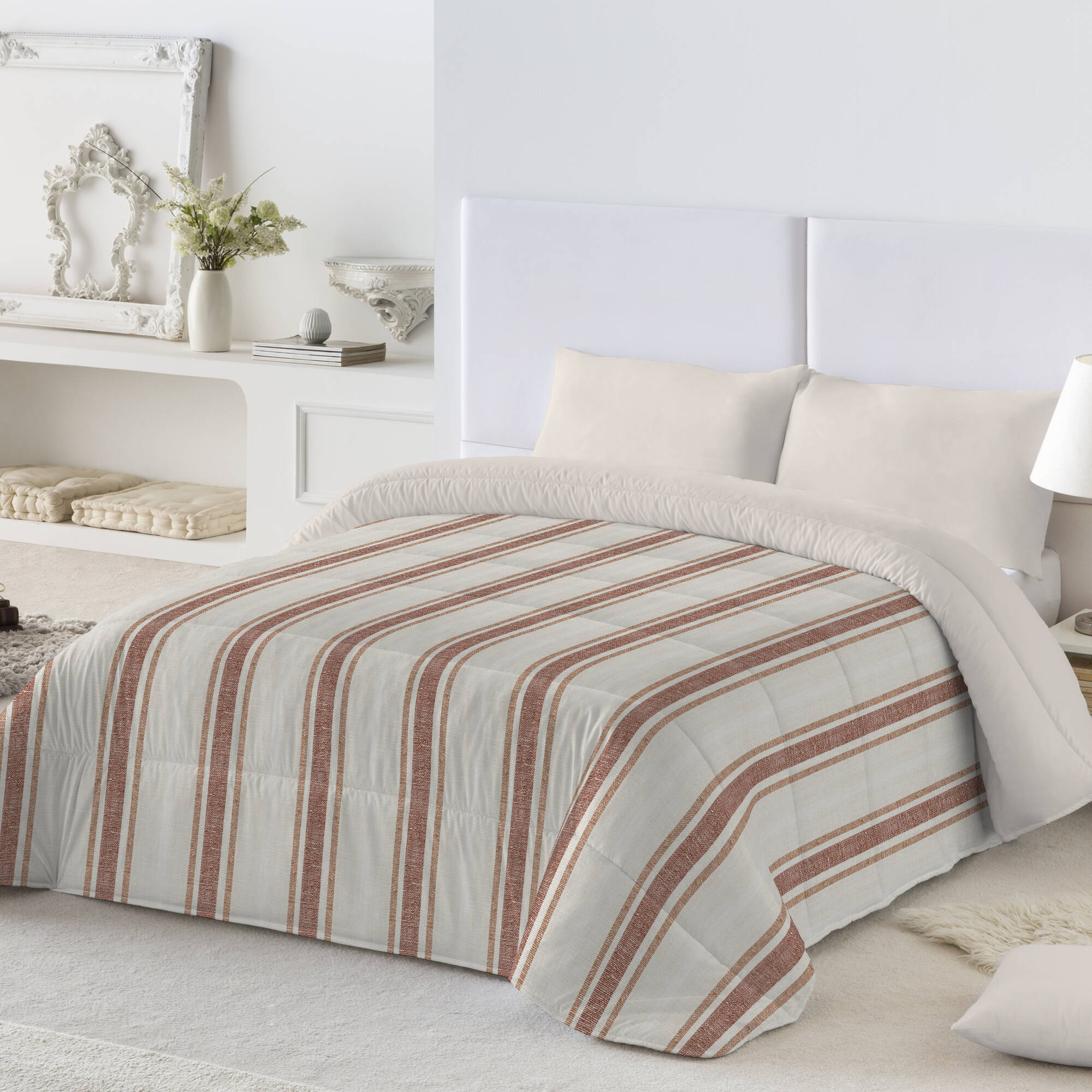 Couette microfibre rayures bayadère 200 g/m²