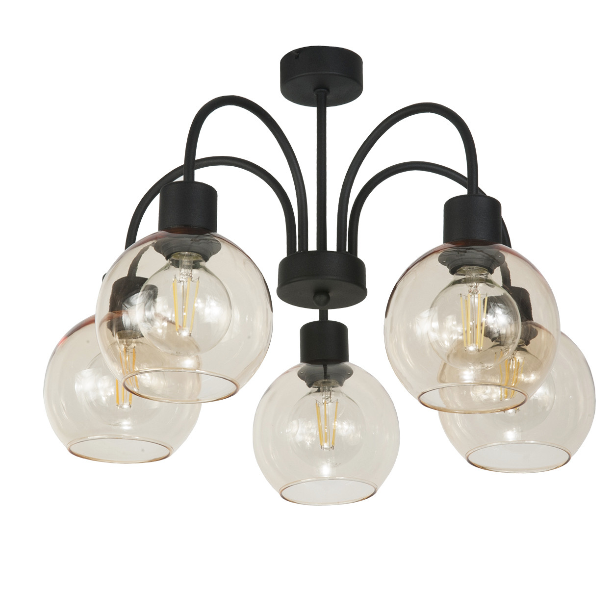 Lampa sufitowa czarna loft kule EDYLIT 5xE27 ZEFIR 13-290