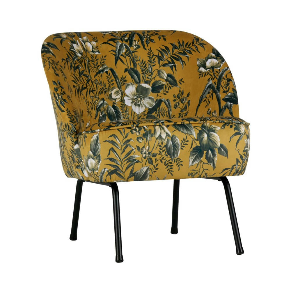 VOGUE - Fauteuil lounge en velours ocre