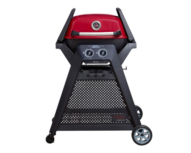 Ziggy Elite Twin Grill LPG BBQ Plus Cart Bundle - Chilli Red