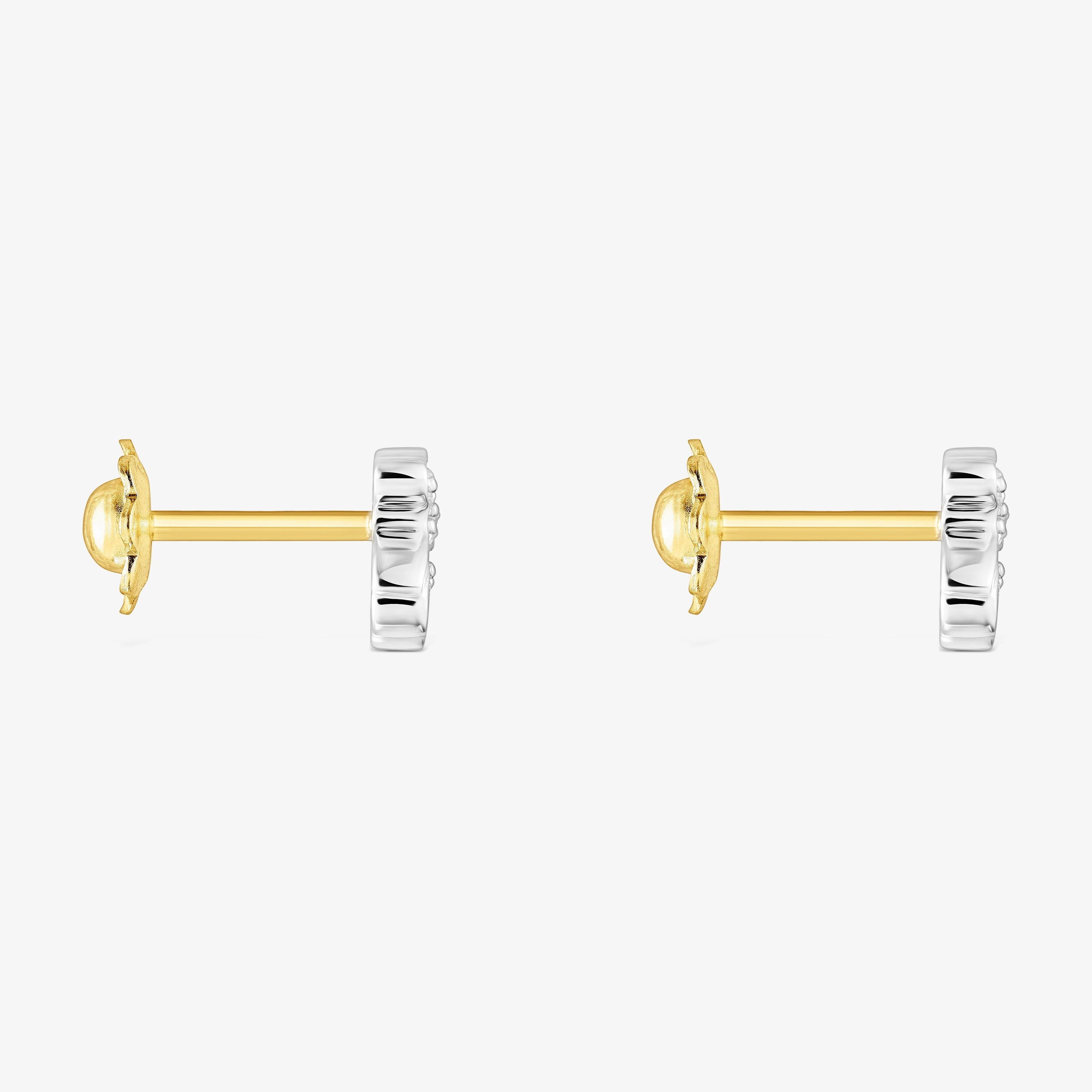 Pendientes estrella de oro blanco y diamantes Puppies