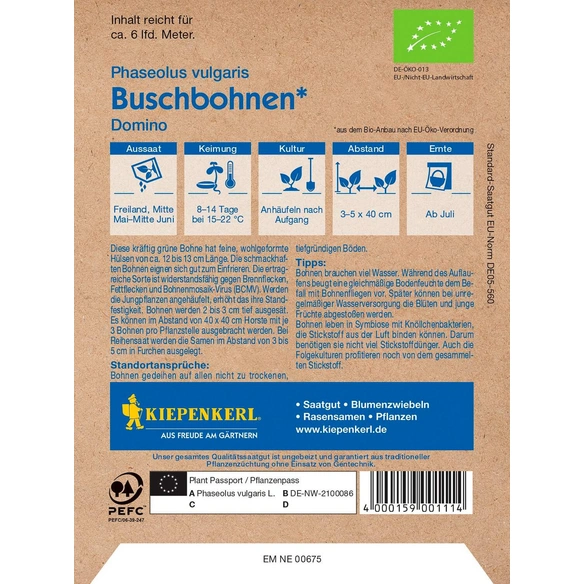 Buschbohne, Phaseolus vulgaris var. nanus, Samen