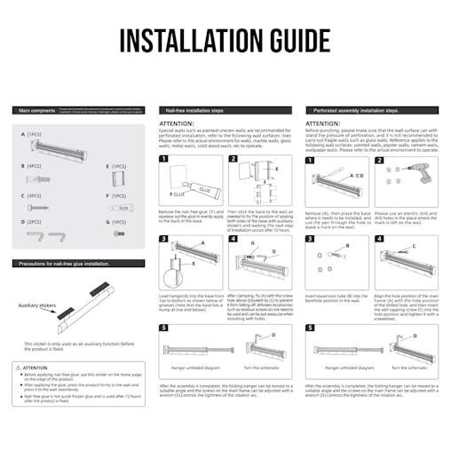SOGA 93.2cm Suction-Mounted Retractable Clothing Drying Rack