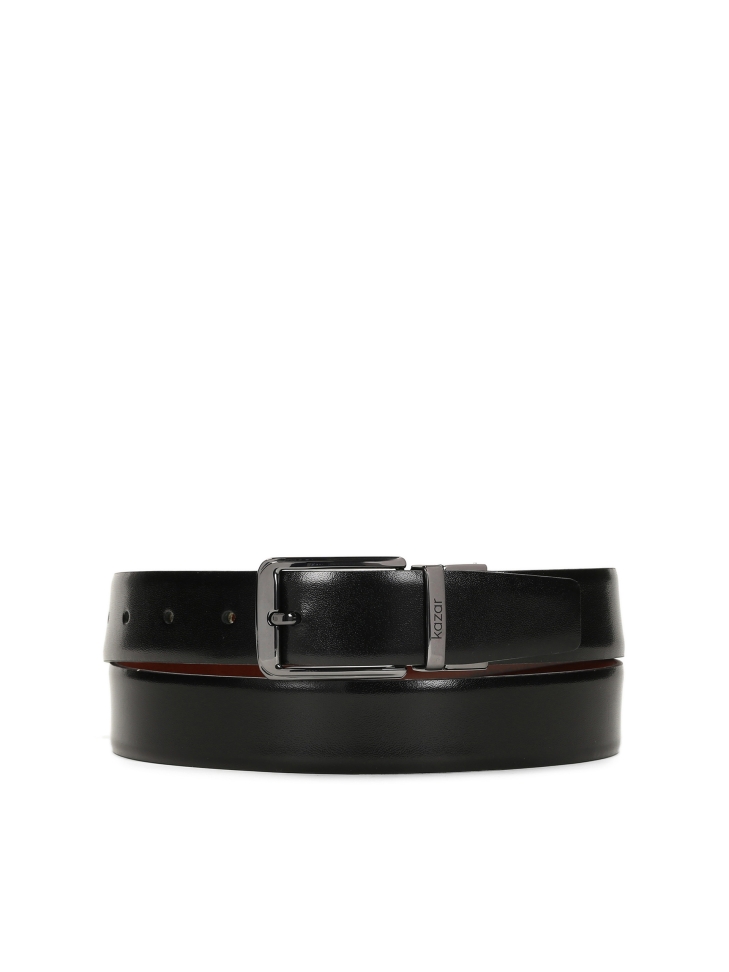 Brown and black double-sided belt