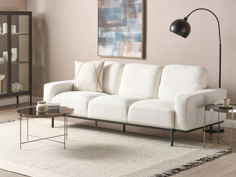 Sofa kanapa trzyosobowa boucle biała
