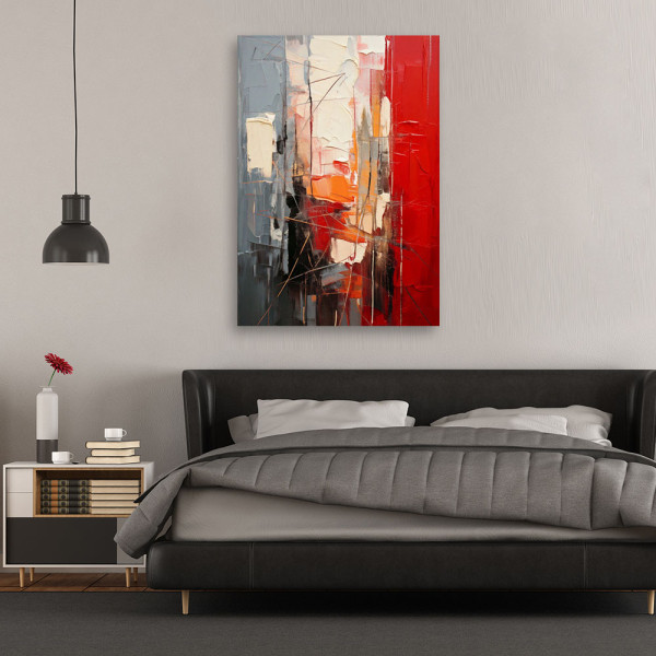 Feeby Obraz nowoczesny, Abstrakcja Nowoczesna Czerwień 40x60