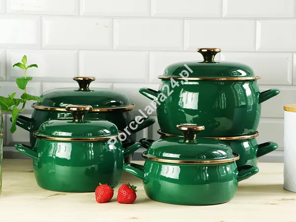 Garnek z pokrywką 1,5 L Emalia Metalac - Dark Green 1ME.DG.G16N