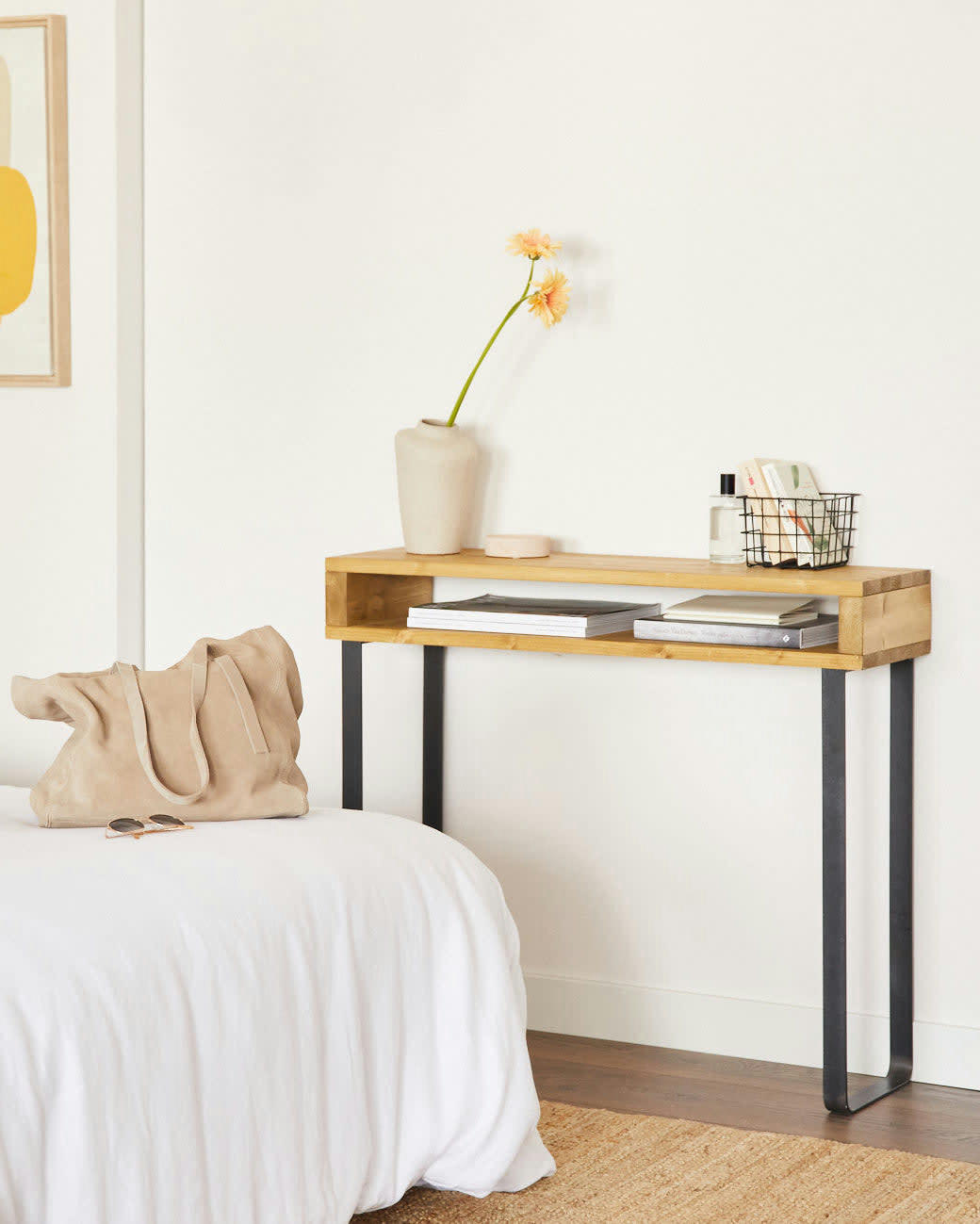 NIOBE - Console en bois d'épicéa en couleur naturel 100 cm