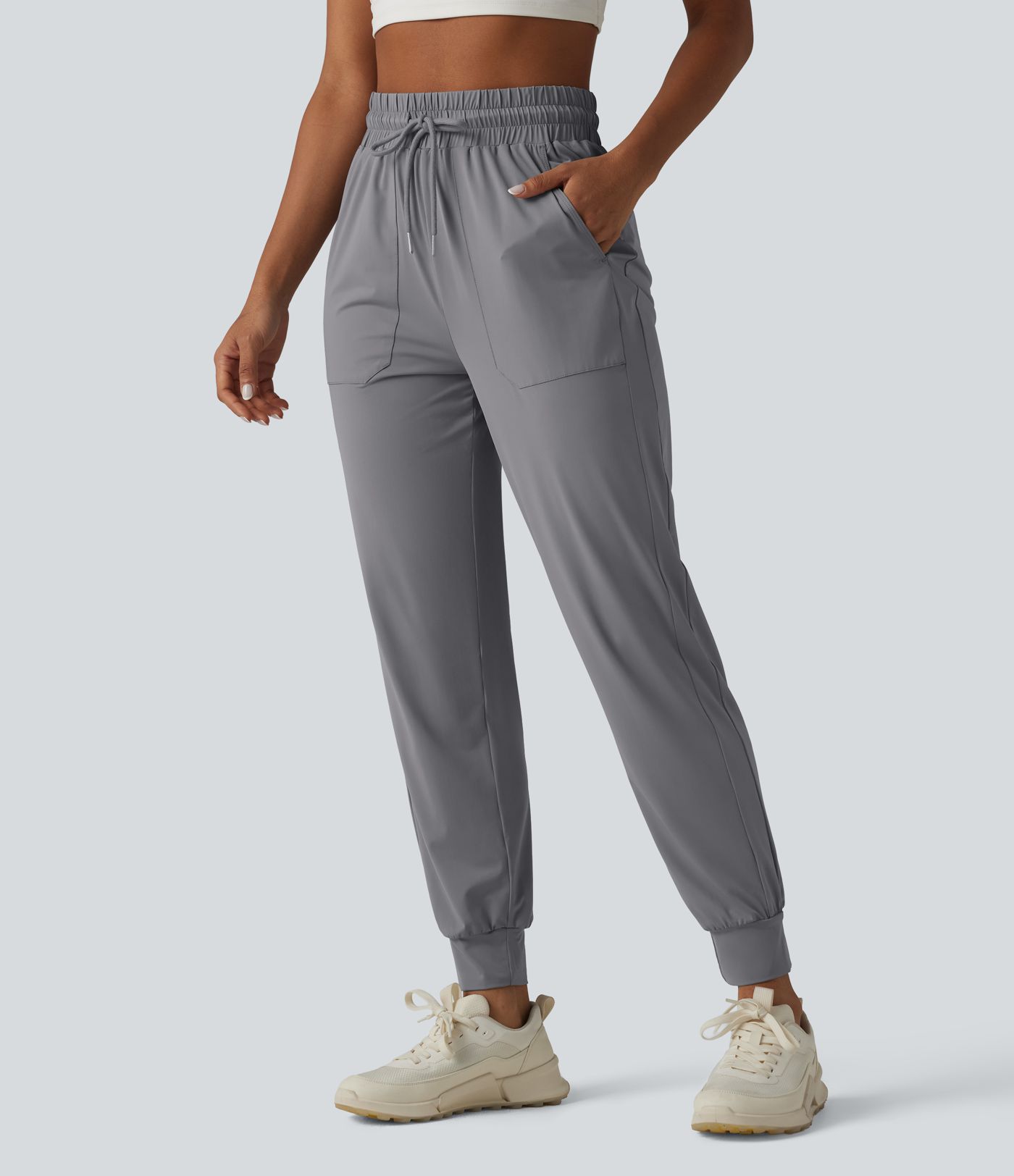 Jogging de sport taille haute cordon de serrage effet frais InstantCool UPF50  avec poches