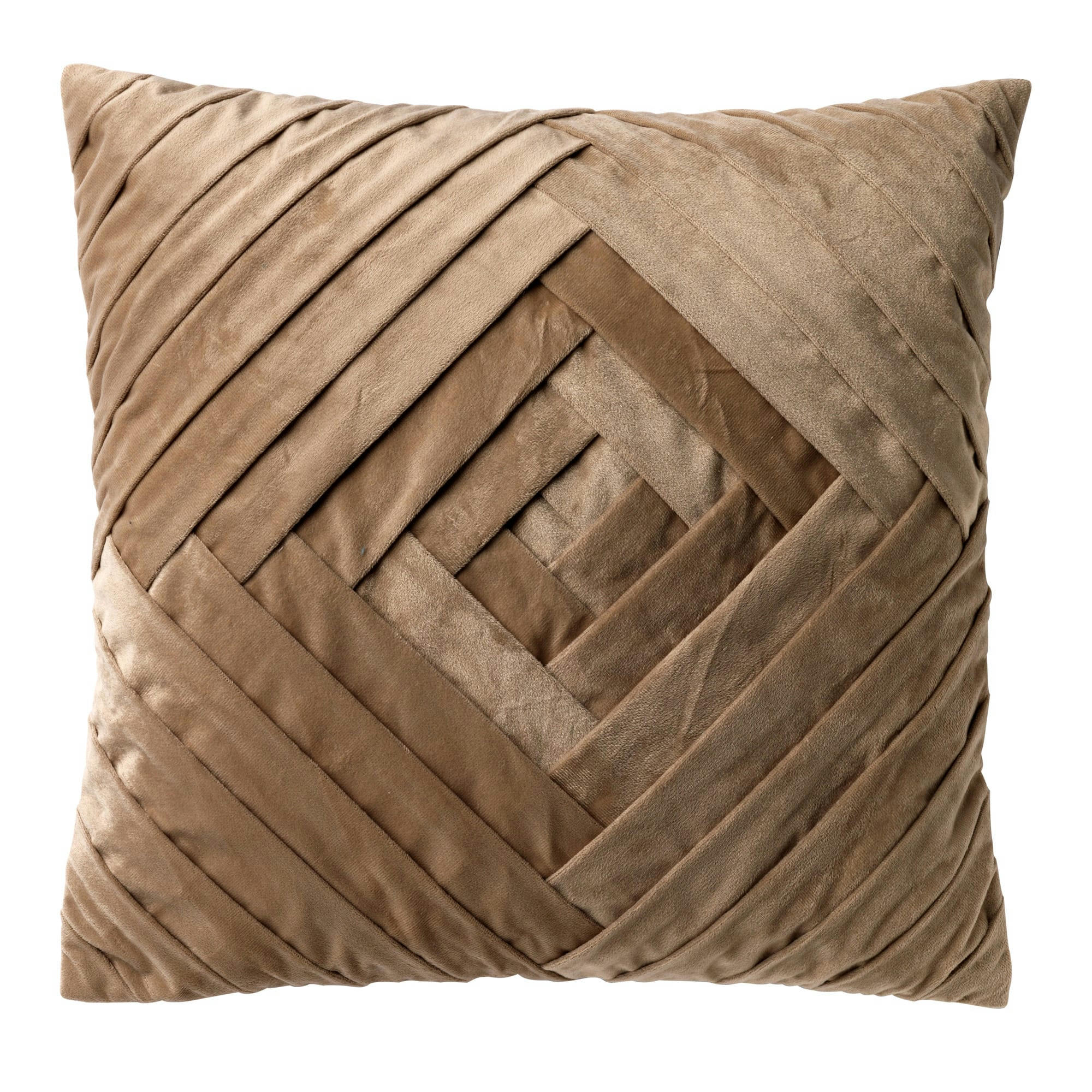 PHILLY - Housse de coussin beige en velours-45x45 cm uni