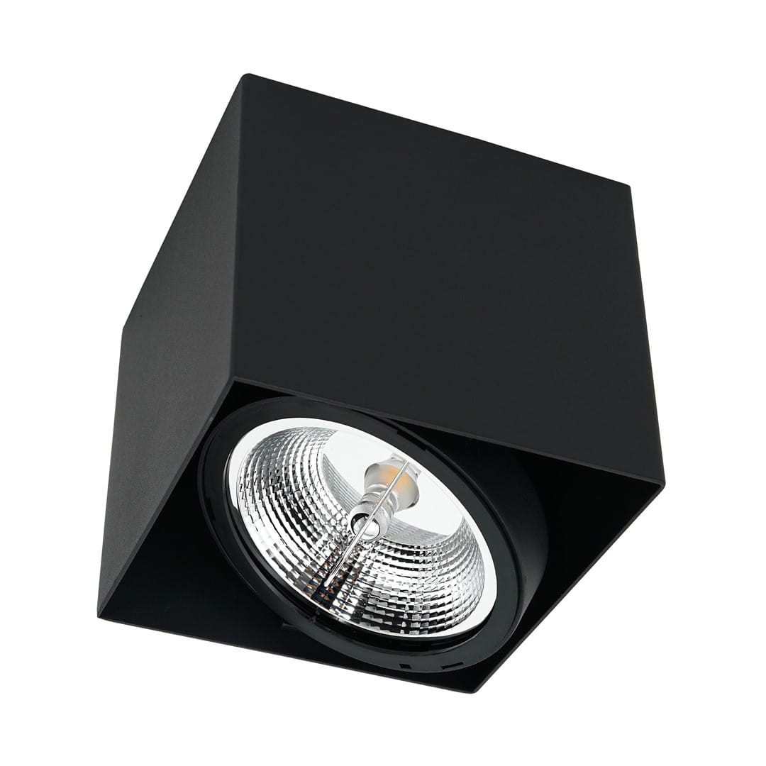 Spot kwadratowy czarny PLAZA1xGU10x40W wym:13x14x14cm IP20 Milagro