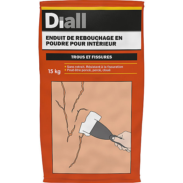 Enduit de rebouchage en poudre Diall 15kg