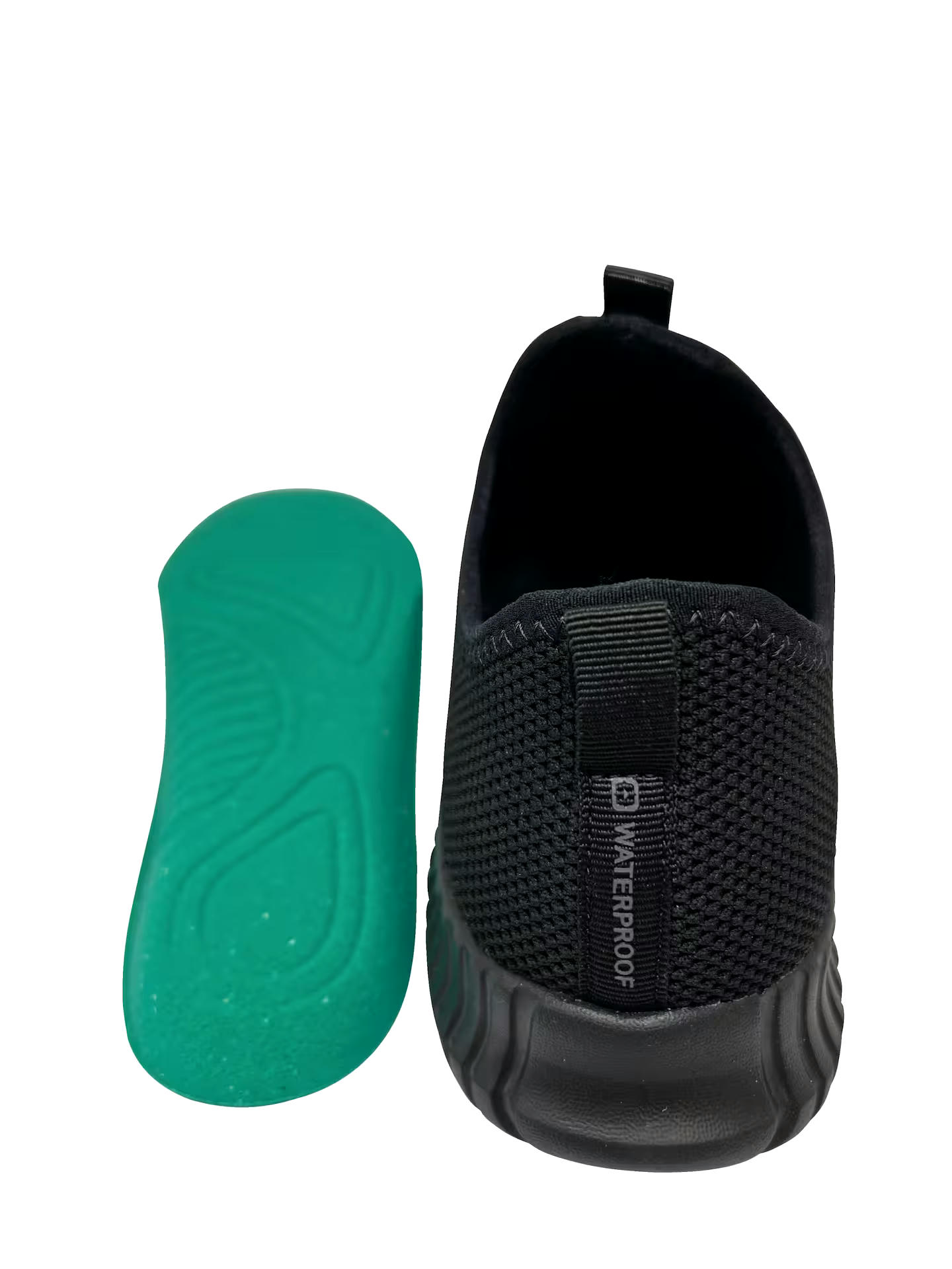Outbound Men's Knit Casual Waterproof Flyknit Shoe with Removable Insole, Black Pattern