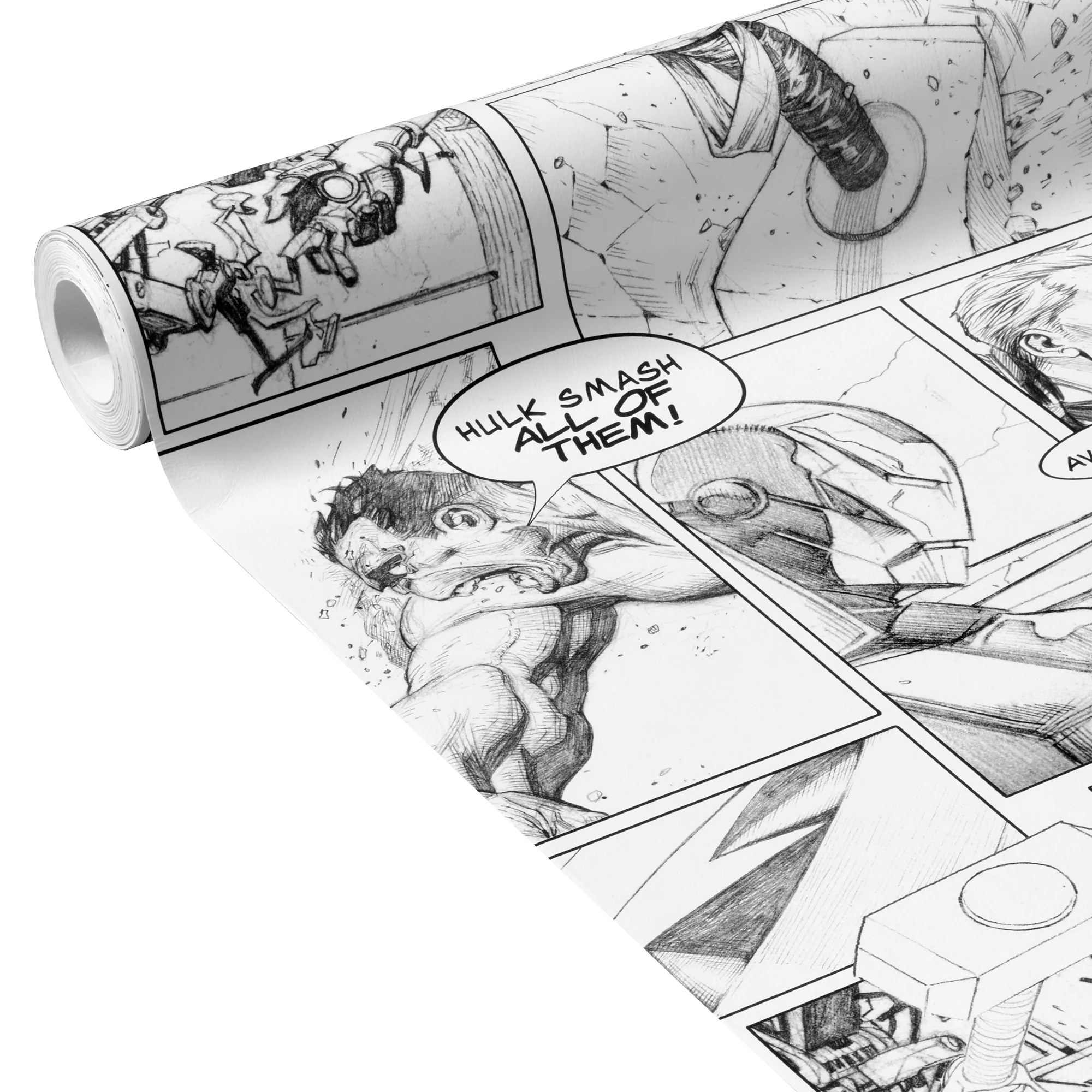 Papier peint intissé MARVEL BD coloris blanc