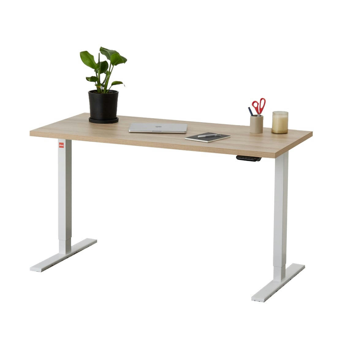 ELEVA ONE - Bureau assis debout effet bois naturel 160x80x3cm