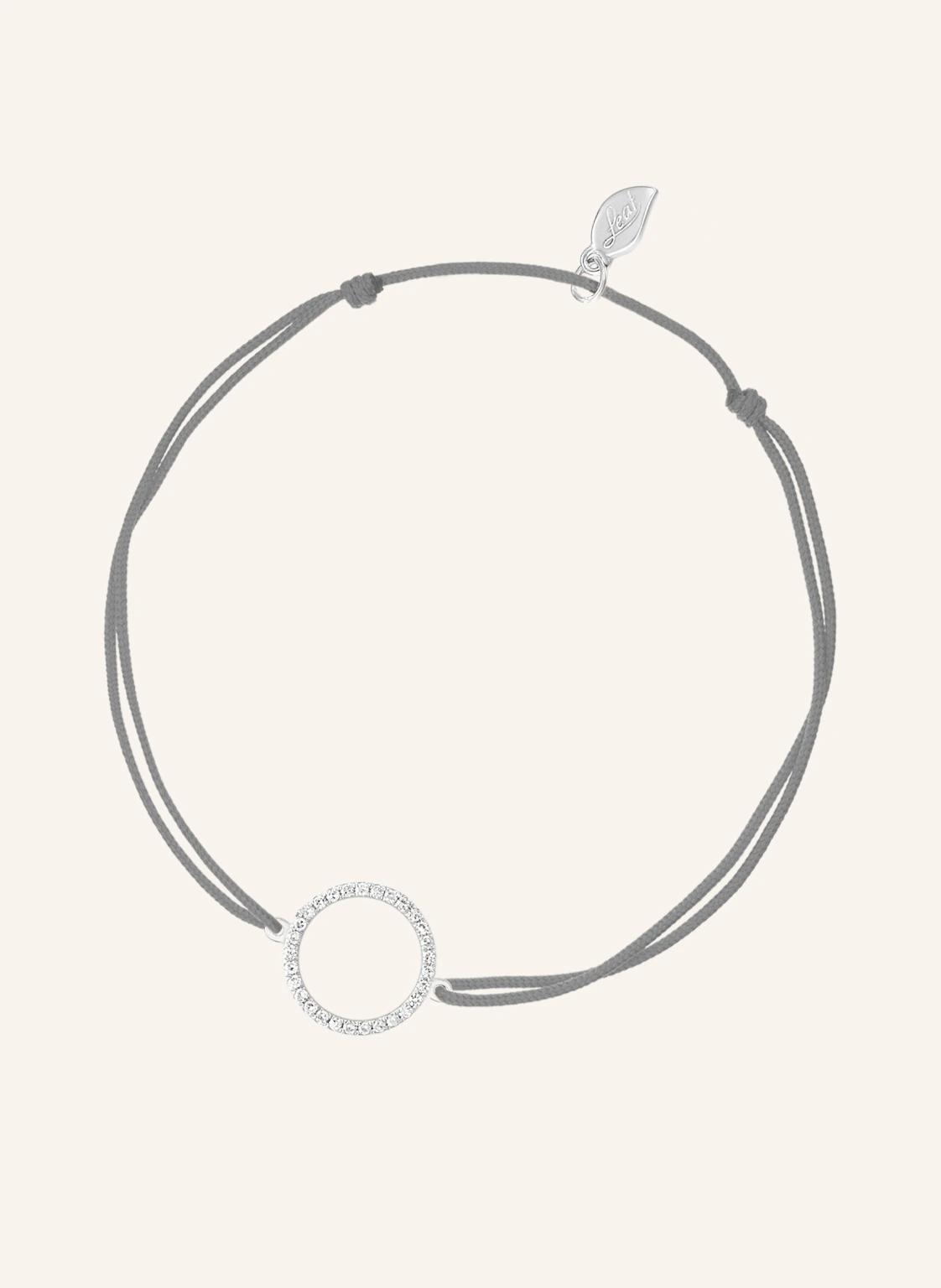 Leaf Freundschaftsarmband CIRCLE aus 18 Karat Weißgold mit Diamanten