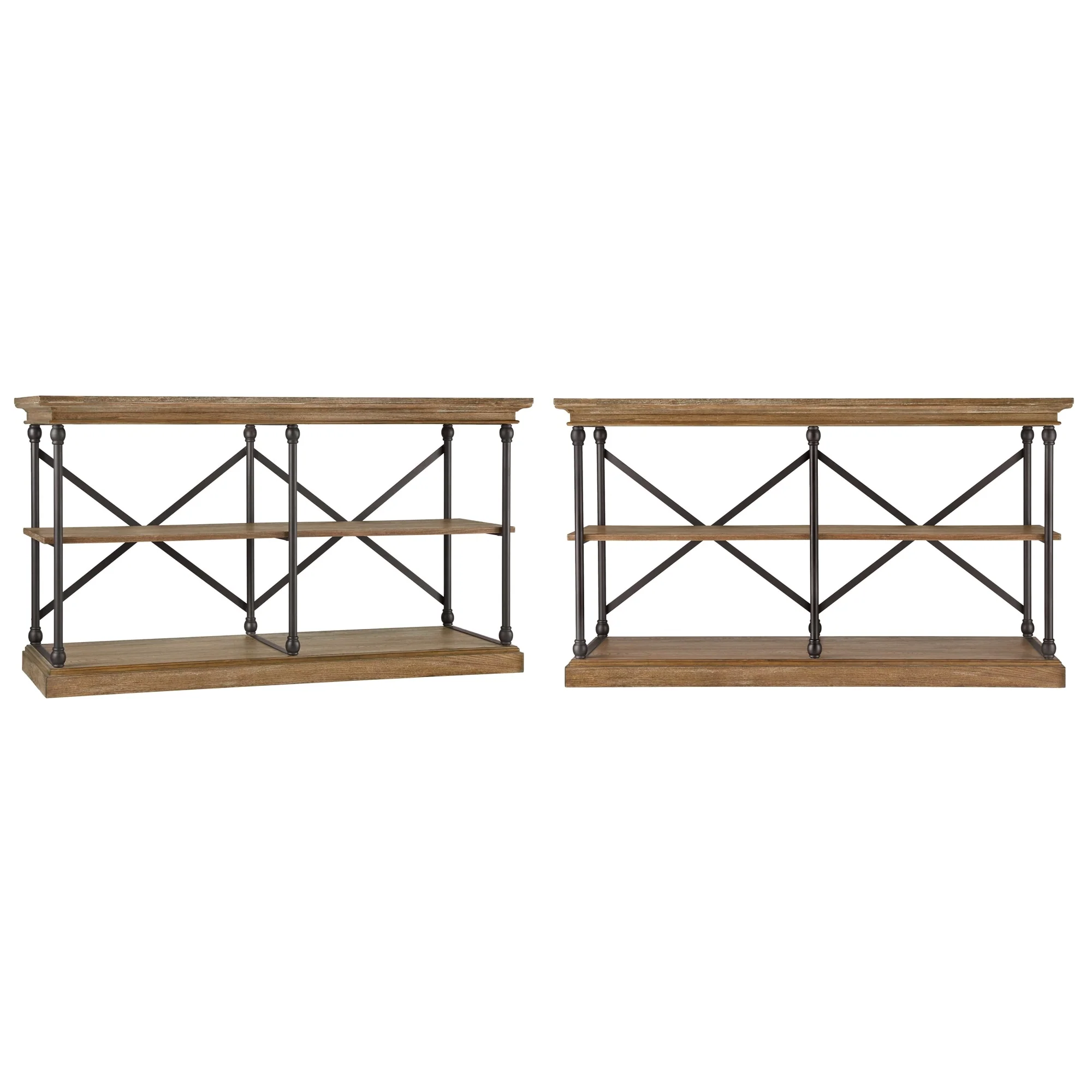 Dubrovnik Cornice Iron and Wood Entryway Console Table