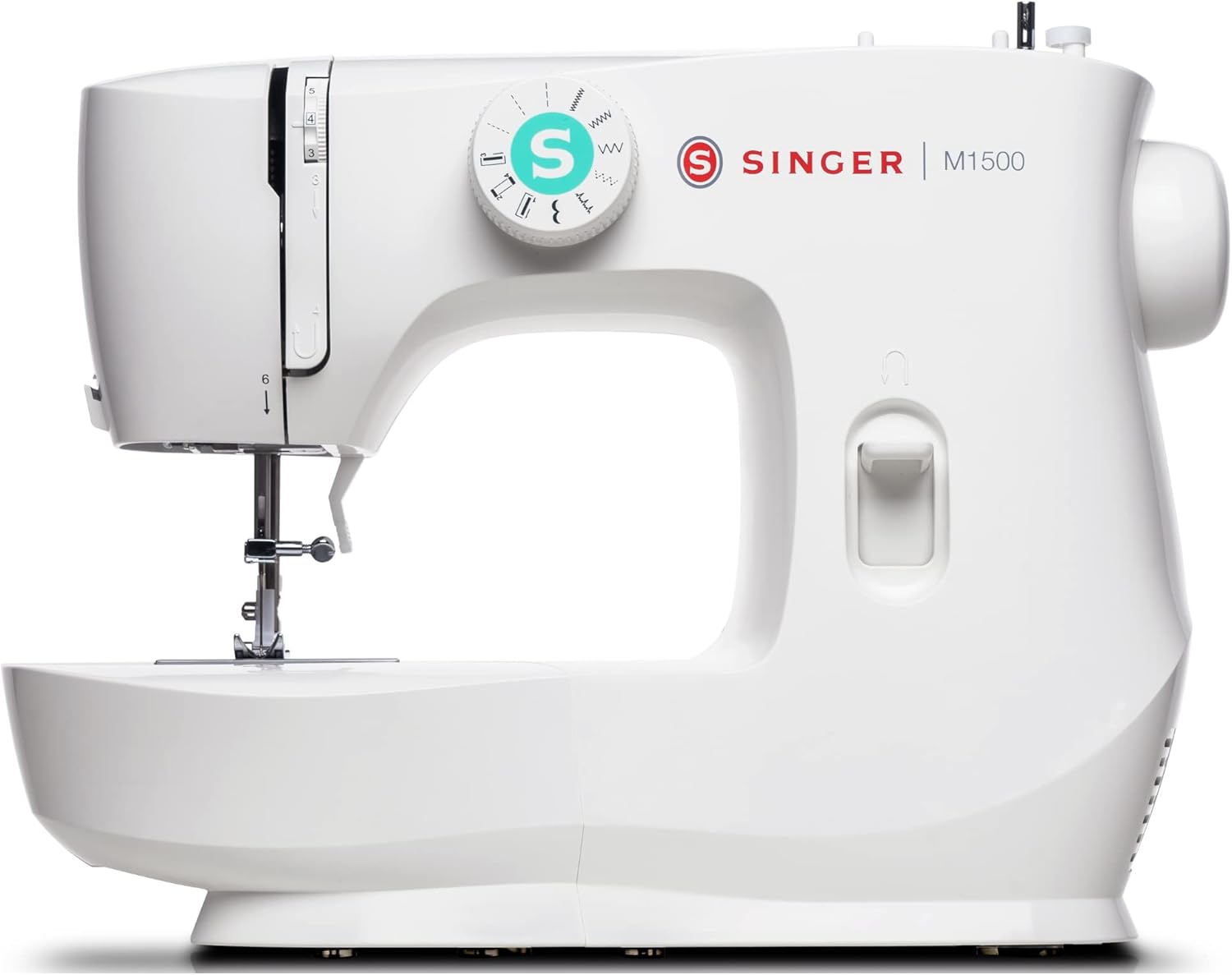 SINGER® M1500 Sewing Machine +Accessory Kit | 6 Built-In Stitches Deliver 57 Stitch Applications | Lightweight & Portable |LED Light & 4-step Buttonhole | Great for Quilting, Crafts & Mending