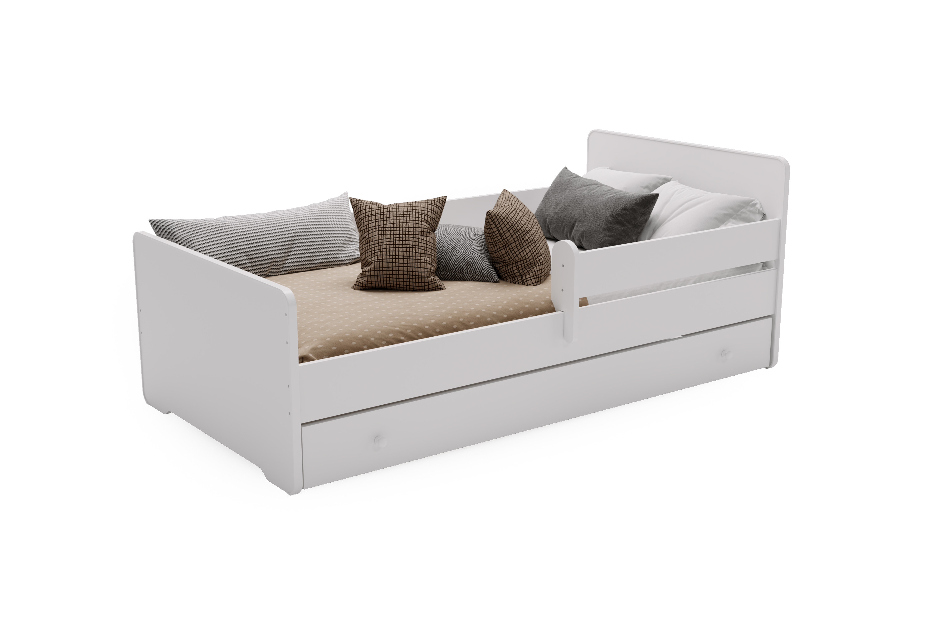 Łóżko dziecięce Max 140x70 białe z szufladą