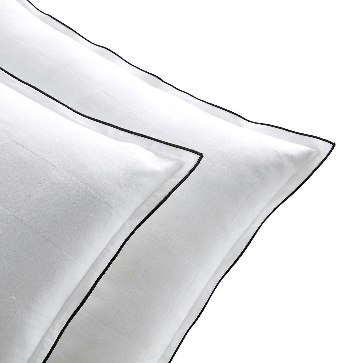 Taie d'oreiller satin de coton lavé, Victor damier