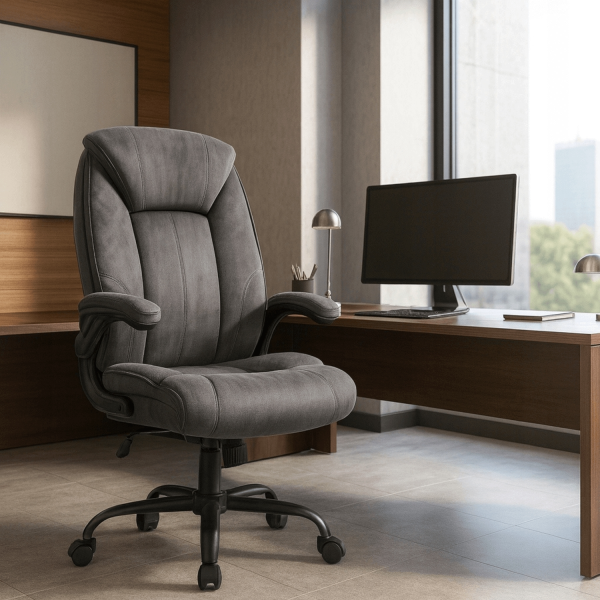 Fotel Biurowy Obrotowy Krzesło Do Biurka Ergonomiczny Szary COMFORT