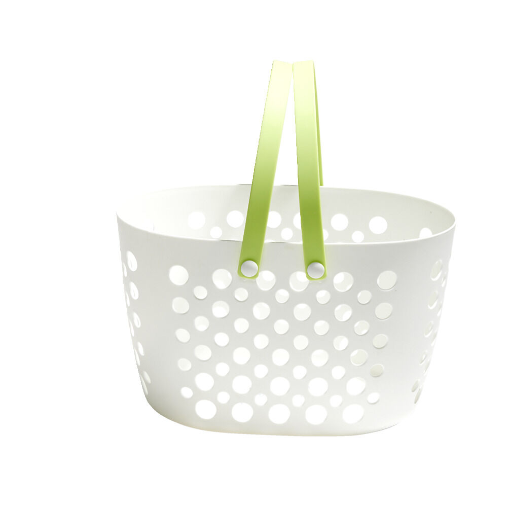 Panier de rangement plastique blanc ajouré 31x21xH19cm - 3 modèles