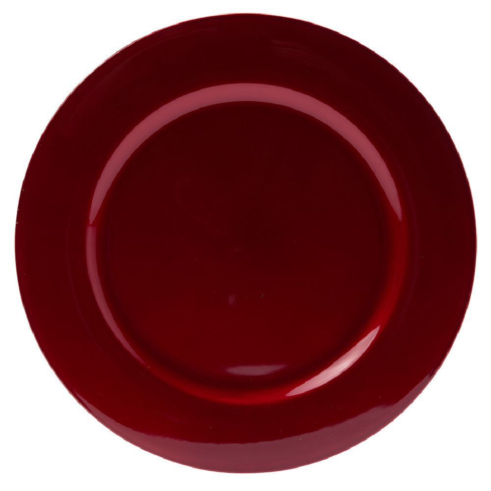 Sous assiette ronde plastique rouge Ø33 cm