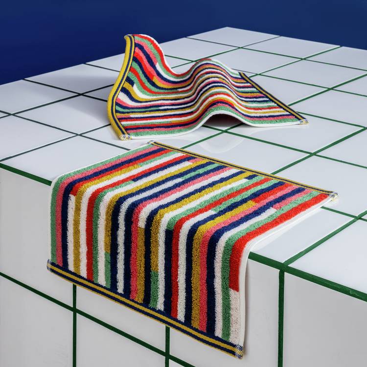 Habitat 60 Klee Stripe Face Cloth 2pk by Margo Selby - Multi