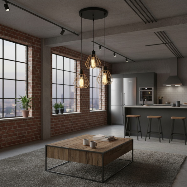 Lampa wisząca EDYLIT 3xE27 kaskada złoty druciany klosz loft GIRO 14-307