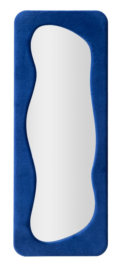 Mauro Ferretti Theodor Wandspiegel in blauw fluweel