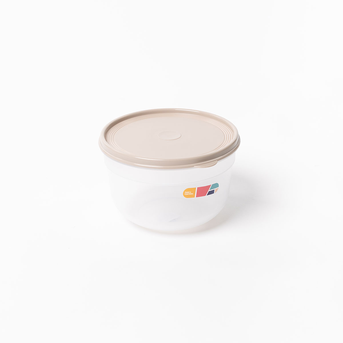 Caixa hermética redonda bege 2,4l